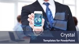  Presentation with internet - PPT layouts enhanced with business internet and technology concept background and a ocean colored foreground