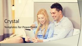  Presentation with hotel technology - Theme having business internet and technology concept background and a lemonade colored foreground