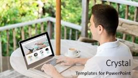  Presentation with web technology - PPT layouts having business internet shopping people background and a soft green colored foreground