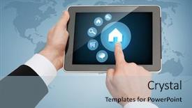  Presentation with internet - Slide deck having business internet and technology concept background and a light blue colored foreground