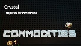  Presentation with commodities - Colorful slide deck enhanced with business investment concept picture - commodities backdrop and a black colored foreground