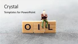  Presentation with investment - Colorful presentation design enhanced with business investment concept picture - oil backdrop and a white colored foreground