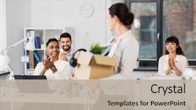  Presentation with quit - Amazing presentation theme having business job and quit concept backdrop and a mint green colored foreground