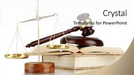  Presentation with law books - Presentation theme consisting of business law - golden scales of justice gavel background and a white colored foreground