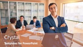  Presentation with law firm - PPT layouts enhanced with business-lawyers-workers-meeting background and a coral colored foreground