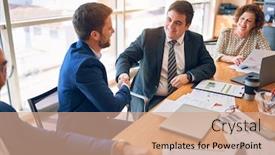  Presentation with law firm - PPT layouts having business-lawyers-workers-meeting background and a coral colored foreground