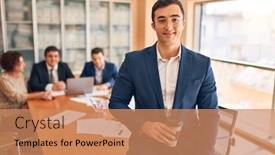  Presentation with law firm - Cool new slide set with business-lawyers-workers-meeting backdrop and a coral colored foreground