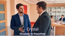  Presentation with law firm - Colorful presentation theme enhanced with business-lawyers-workers-meeting backdrop and a navy blue colored foreground