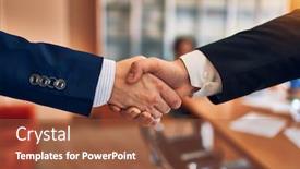  Presentation with law firm - Presentation theme enhanced with business-lawyers-workers-meeting background and a tawny brown colored foreground