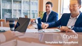  Presentation with law firm - Cool new theme with business-lawyers-workers-meeting backdrop and a coral colored foreground