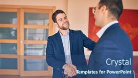  Presentation with law firm - Theme having business-lawyers-workers-meeting background and a ocean colored foreground