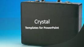  Presentation with leather - Cool new presentation theme with business leather briefcase on color backdrop and a dark gray colored foreground