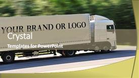  Presentation with brand logo - Presentation theme having business letter - big truck photographed from back background and a gray colored foreground