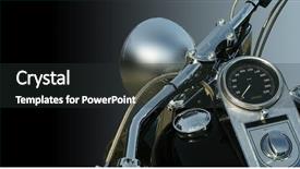  Presentation with motorbike - PPT theme consisting of business letter - isolated motorbike on a gradient background and a dark gray colored foreground