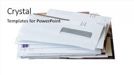  Presentation with pile - Beautiful presentation theme featuring business letter - pile of junk mails isolated backdrop and a white colored foreground