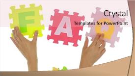  Presentation with hands and word volunteer - Theme featuring business letter inquiry - hands forming word faq background and a lemonade colored foreground