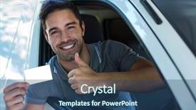  Presentation with blank portrait a4 - Beautiful PPT theme featuring business license - portrait of handsome driver showing backdrop and a ocean colored foreground