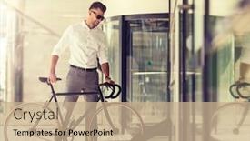  Presentation with people street - Cool new slide deck with business-lifestyle-transport-and-people backdrop and a coral colored foreground