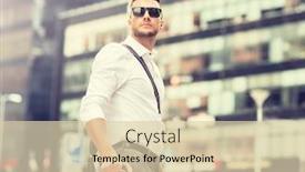  Presentation with people street - Presentation theme featuring business-lifestyle-transport-and-people background and a lemonade colored foreground