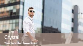  Presentation with young business people - PPT theme consisting of business lifestyle transport and people background and a  colored foreground