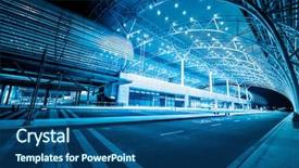  Presentation with china shanghai - Presentation featuring business light blue - modenrn railway station at shanghai background and a ocean colored foreground