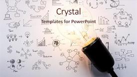  Presentation with light bulb - Amazing presentation theme having business lights - light bulb with drawing graph backdrop and a lemonade colored foreground