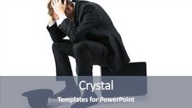  Presentation with sad - PPT theme with business loss - portrait of sad businessman sitting background and a gray colored foreground