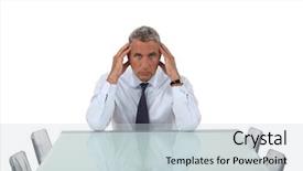  Presentation with empty tomb - PPT theme featuring business loss - stresses senior businessman sat background and a lemonade colored foreground