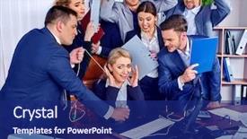  Presentation with office life - Amazing theme having business mad people office life backdrop and a navy blue colored foreground