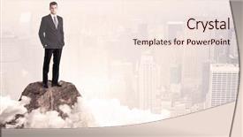  Presentation with professional - Amazing PPT layouts having business male standing on top backdrop and a  colored foreground