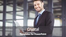  Presentation with portrait happy family smiling - Beautiful presentation design featuring business man - portrait of handsome businessman smiling backdrop and a dark gray colored foreground