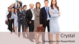  Presentation with team - Beautiful presentation featuring business man and his team backdrop and a  colored foreground