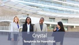  Presentation with building team - PPT layouts with business man and woman team background and a  colored foreground