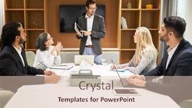  Presentation with consulting - Presentation design enhanced with business-man-as-a-consultant background and a lemonade colored foreground