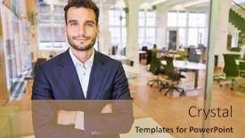 Presentation with business plan - Presentation consisting of business-man-as-entrepreneur background and a  colored foreground