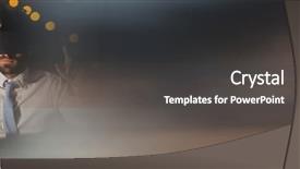  Presentation with artificial intelligence virtual reality - Beautiful slides featuring business man at desk backdrop and a dark gray colored foreground