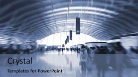  Presentation with airport - PPT layouts featuring business man at the airport background and a teal colored foreground