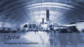  Presentation with airport security - Cool new slides with business man at the airport backdrop and a  colored foreground