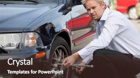  Presentation with tire - Cool new slides with business man changing a tire backdrop and a  colored foreground