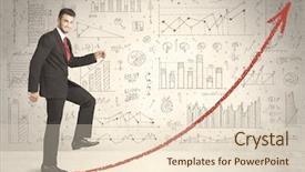  Presentation with climbing - Slides featuring business man climbing on red background and a lemonade colored foreground