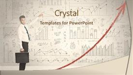  Presentation with business man climbs up to the top of 3d success stairs steps - Cool new slide set with business man climbing on red backdrop and a lemonade colored foreground