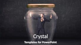  Presentation with closed - PPT theme having business-man-closed background and a dark gray colored foreground