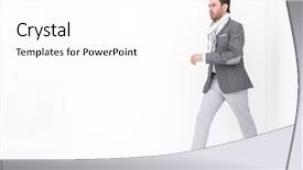  Presentation with forward - Presentation theme featuring business man confidently striding forward background and a pink colored foreground