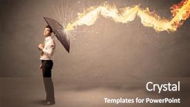  Presentation with defending - Presentation design with business man defending himself background and a violet colored foreground