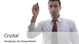  Presentation with marker - Amazing slide set having business man draw with marker backdrop and a white colored foreground