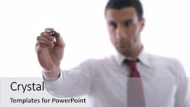  Presentation with marker - Presentation design featuring drawing glass - business man draw with marker background and a white colored foreground