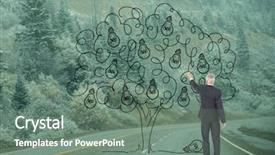  Presentation with business road map - Audience pleasing slide deck consisting of business man drawing a tree backdrop and a  colored foreground