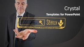  Presentation with search - Beautiful presentation theme featuring search bar against grey background backdrop and a dark gray colored foreground