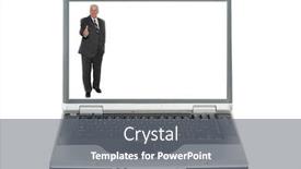  Presentation with hand shake computer - Presentation design featuring business-man-hand-shake background and a gray colored foreground