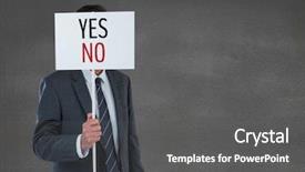  Presentation with business card - Slides enhanced with business man holding a card background and a dark gray colored foreground